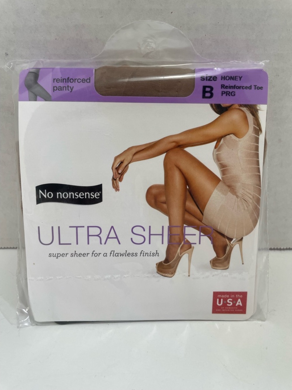 No Nonsense Ultra Sheer Pantyhose , Honey, Size B, NIP